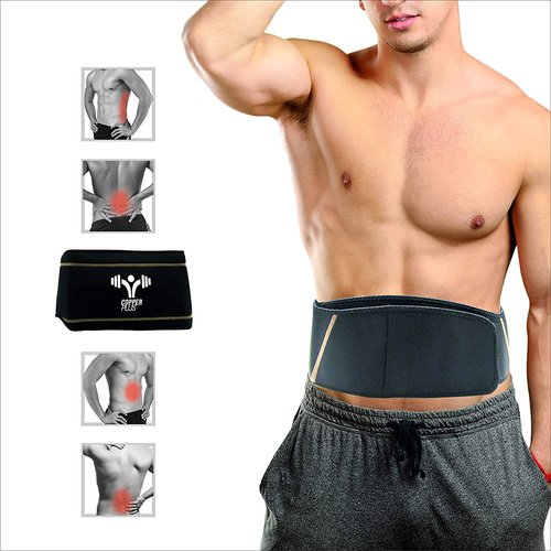 Eactive Copper Plus Gear Premium Fit Back Brace Lower Lumbar Support Belt. Adjustable for Men and Women (LargeXL (39-50))