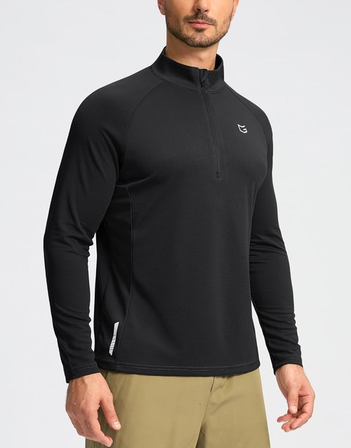 G Gradual Men's Running Shirt - Lightweight Quick-Dry Long Sleeve Quarter Zip Pullover for Gym & Golf