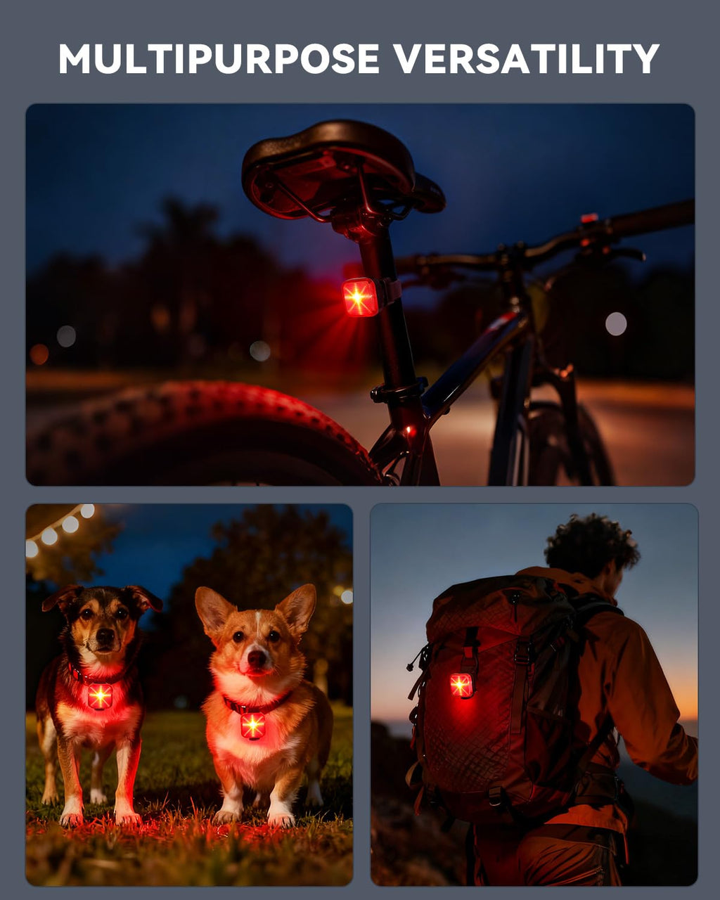 ONVIAN Bike Tail Light 2 Pack, USB Rechargeable Bike Lights for Night Riding, Bright Bicycle Safety Rear Light, IP64 Waterproof, 5 Light Modes, Rear Bike Light for Adults Kids Road Mountain Cycling