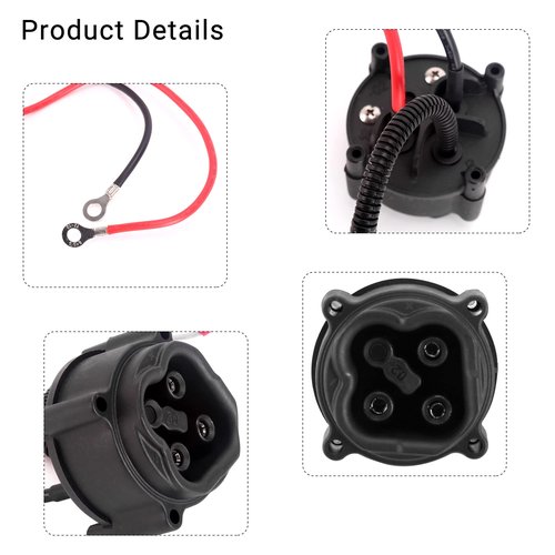 10L0L Golf Cart Powerwise Receptacle for Yamaha G29 Electric 2007 2008 2009 2010 - DC Charger Receptacle Replace with Cord JW2-H6181-02