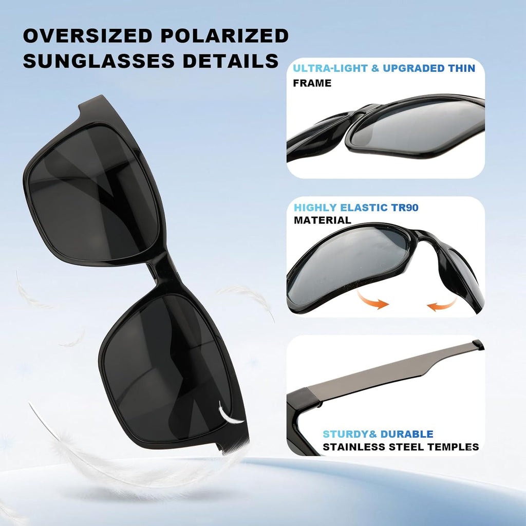 Skiennix Ultralight 158MM XXL Polarized Sunglasses - Scratch & Saltwater Resistant UV400 Lens