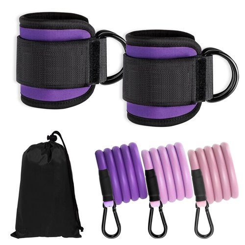 Ankle Resistance Bands with Cuffs Ideal for Glutes,Legs,and Core Workouts,This Kickback Ankle Strap Set Doubles as Ankle Straps for Cable Machines Women Can Use,Ankle Bands for Him Working Out.