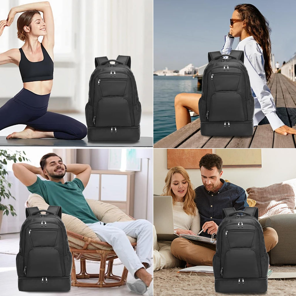 seyfocnia Gym Backpack for Men,Large Gym Bag with Shoe Compartment Lightweight Travel Workout Sports Backpack Water Resistant Carry on Backpack