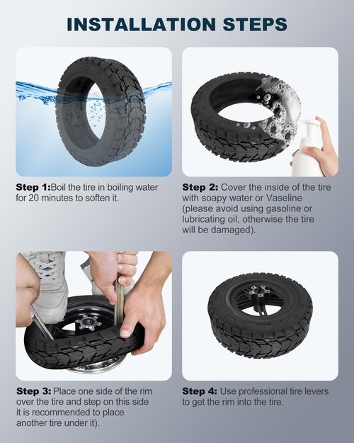 RidTianTek 11 inch 70/80-6.5 Tubeless Rubber Tire for Segway Ninebot S-Plus Smart Self-Balancing Scooter Accessories, Hoverboard Heavy Duty Tire Explosion-proof Replacement, NOT for Ninebot S (2 PCs)