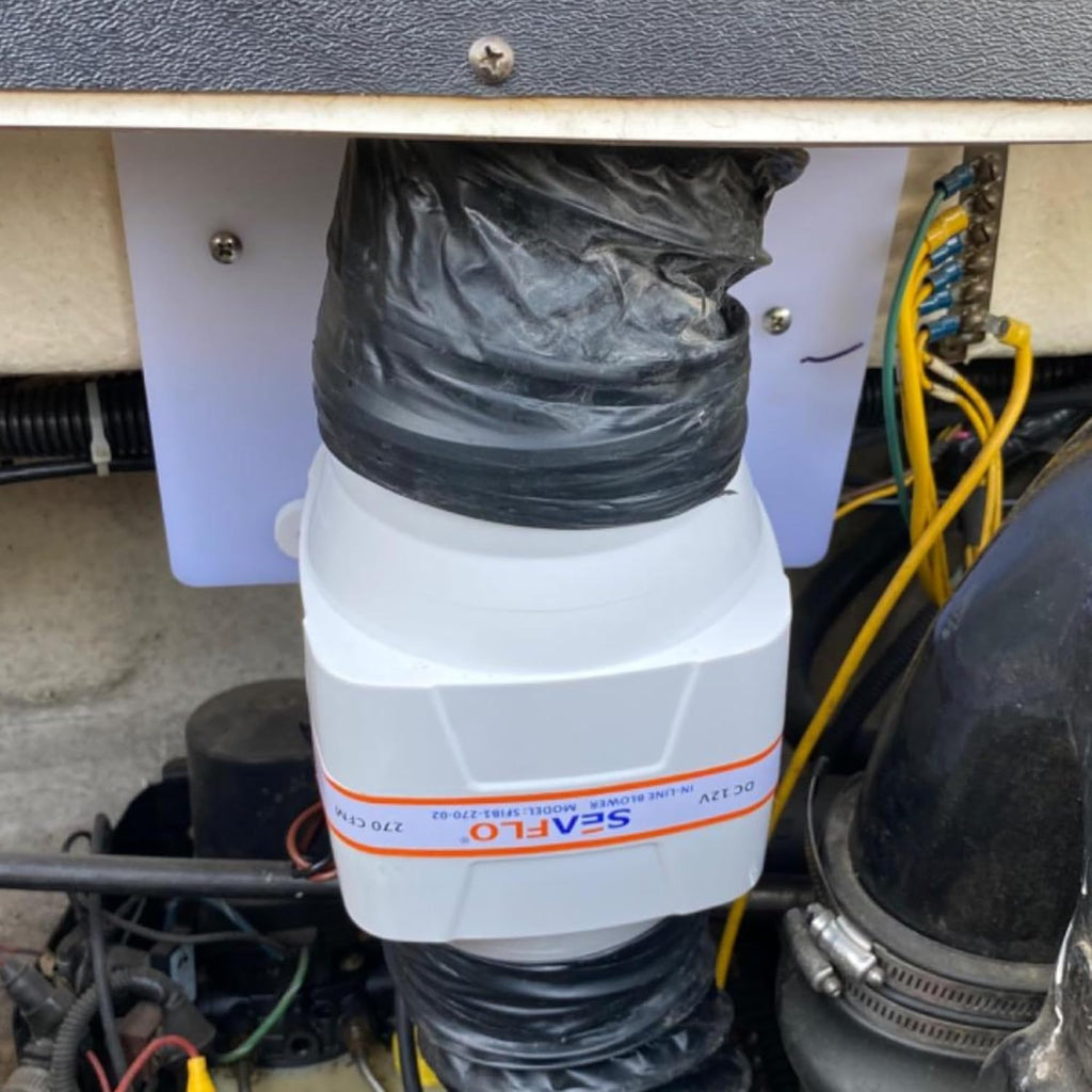 SEAFLO Marine Bilge Air Blowers - Ultra-Quiet 12V Operation | 130-270 CFM for Yacht/Sailboat/Boat - 4-Year Warranty