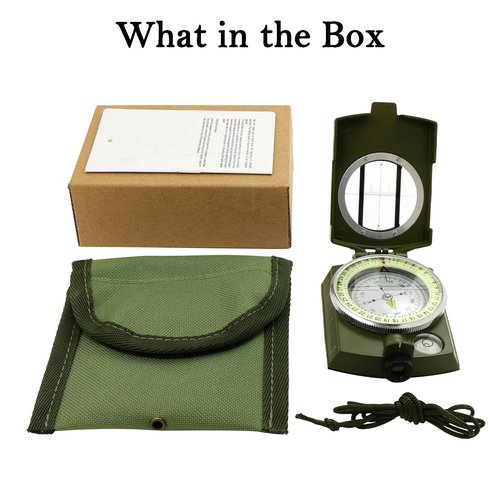 Compass, Hiking Compass for Survival with Lensatic – Water-Resistant Durable and Pocket-Sized