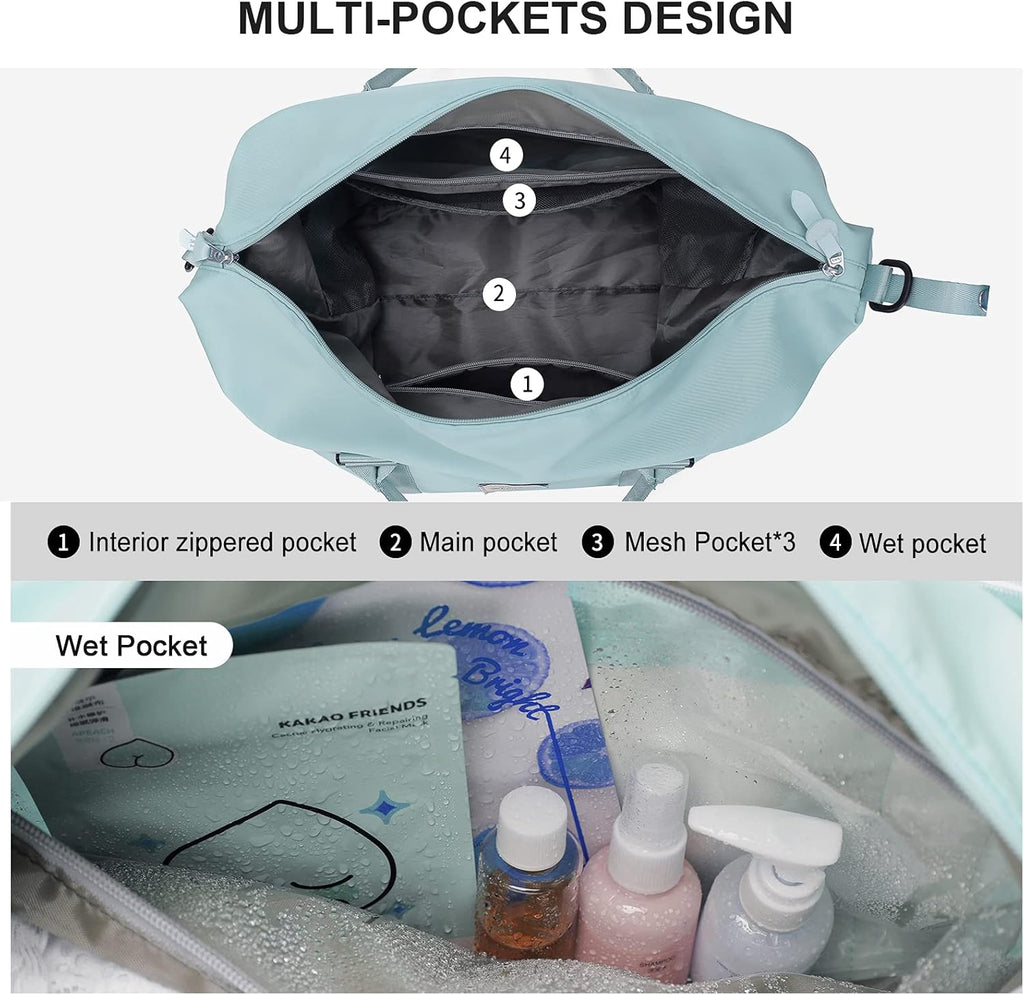 Skiennix Sport Travel Duffle Bag - Large Waterproof Gym Tote for Women | Perfect Weekender & Beach Bag