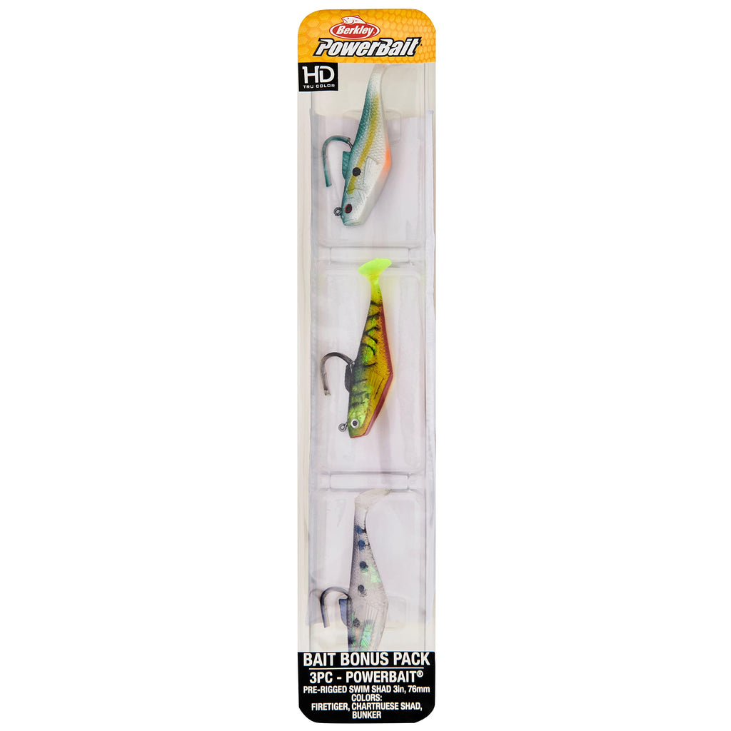 Abu Garcia Max X Spinng Reel and Fishing Rod Combo with Berkley PowerBait Swim Shad Soft Bait Clam, Red, 6'6" - Medium - 1pc