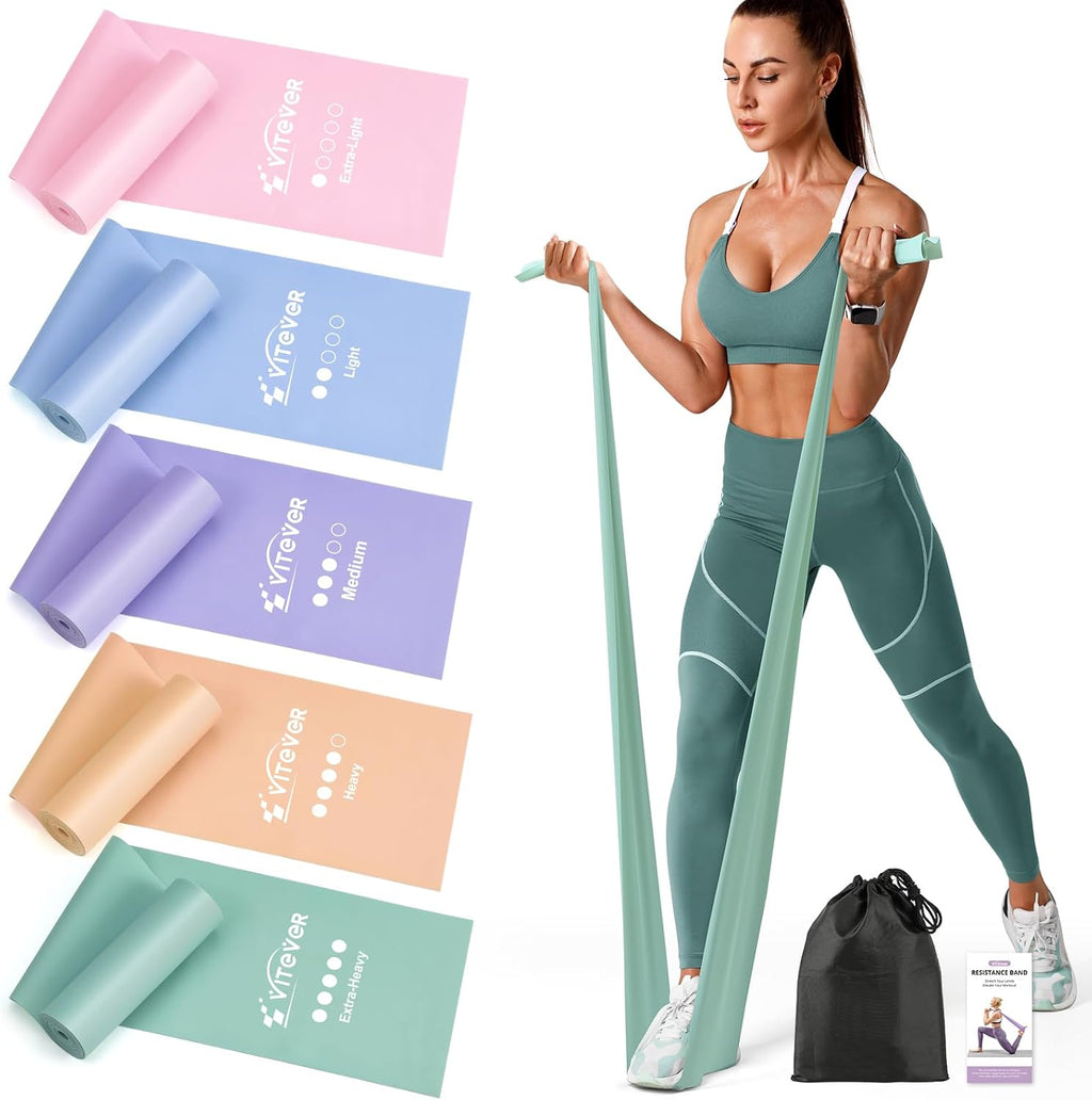 Skiennix Stretch Bands - 5 Levels of Resistance for Exercise, Physical Therapy & Yoga Starter Set