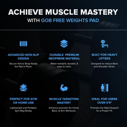 Charles Glass Gob Pad 4.0 – Premium Weight Lifting Pad for Free Weights, Bench Exercises, and Chest Press Support