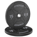 Synergee EZ Grip Bumper Plates 15 LB Pair Black