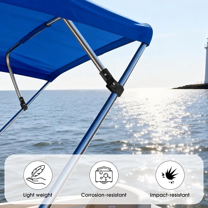MX Boat Flat Mount Bimini Top Deck Hinge Mount Marine-Grade Nylon 4PCS - Deck Hinge-4PCS-BK