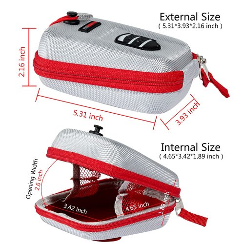 JAWEGOLF Golf Rangefinder Hard Shell Carry Case Box EVA Bag Compatible with Callaway 300 Pro & Bushnell V6 V5 V4 V3 V2 Pro X2 Pro XE Or Others Rangefinder (Silver-Magnetic)