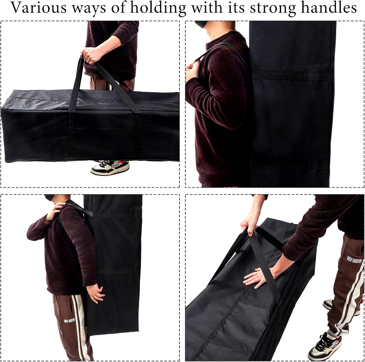 Skiennix Large Sports Duffel Bag - Waterproof & Foldable for Travel, Camping, Gym | 36 Inch, Black