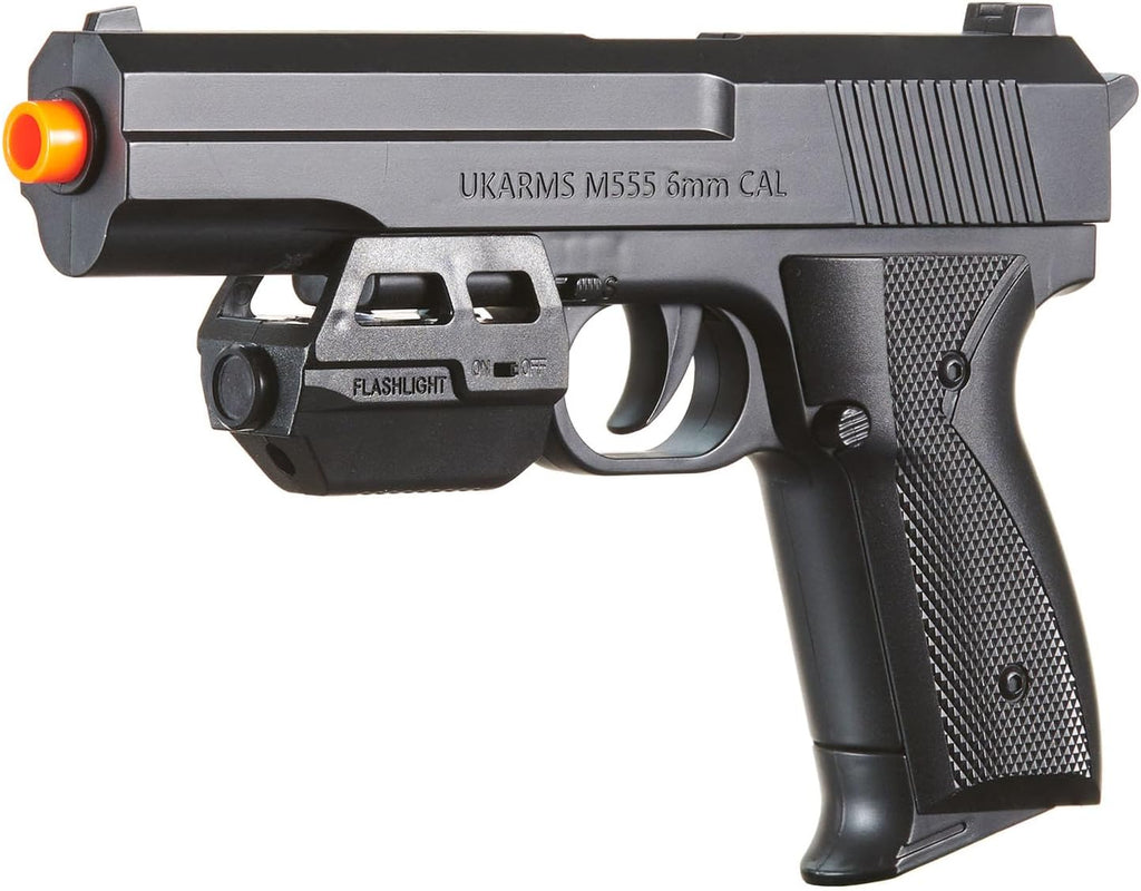 VP99 Airsoft Pistol - Spring Powered with Laser & Light | Sleek Black Design