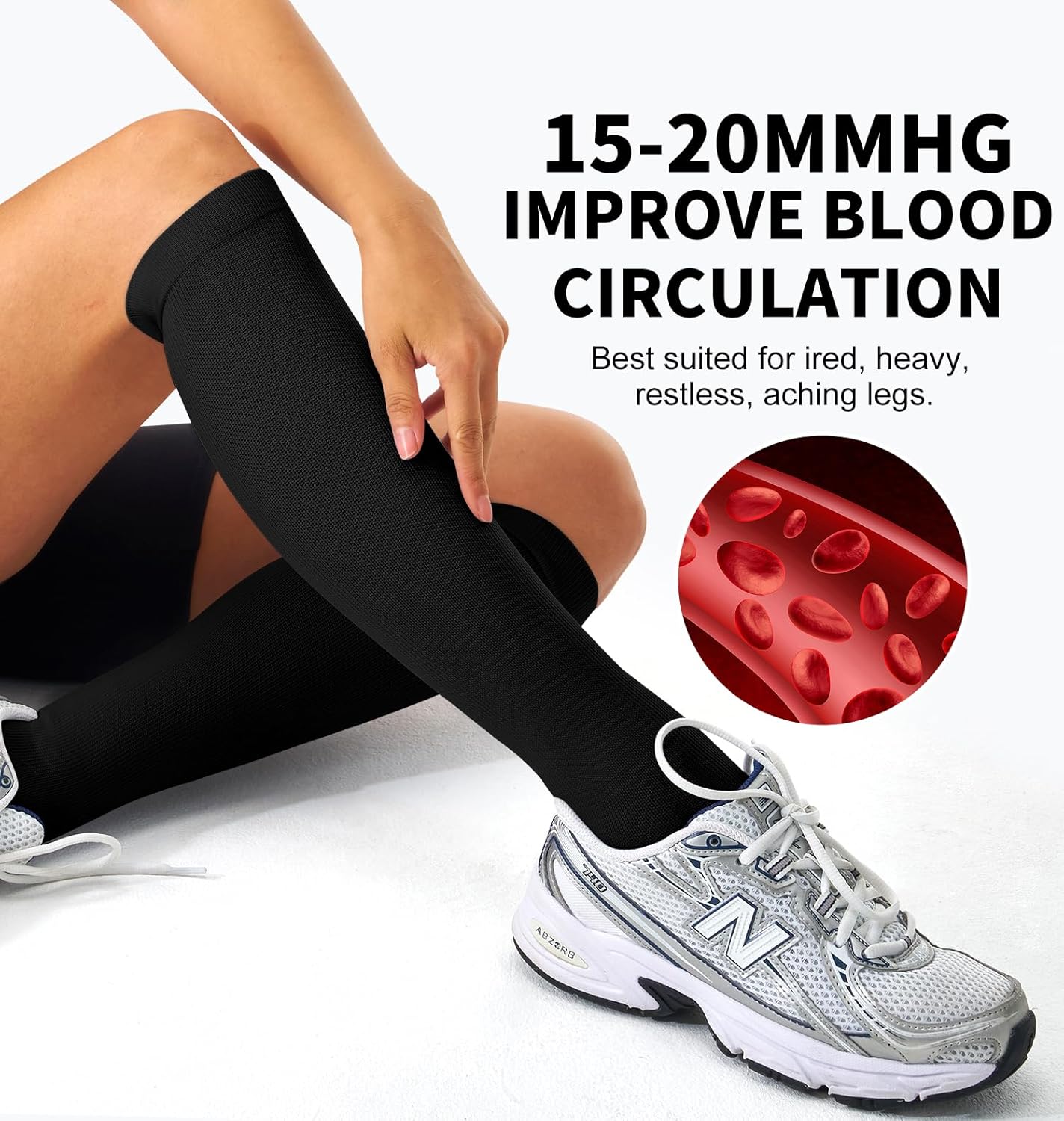 Skiennix Compression Socks - Ultimate Support for Nurses, Running & Recovery | 3 Pairs