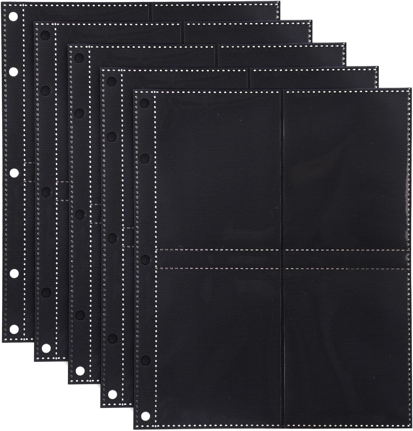 Skiennix 50pcs Trading Card Binder Pages - Double-Sided 4 Pocket Sleeves for Sports Collectibles