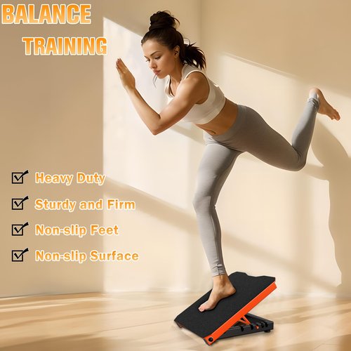 Naitesen Metal Slant Board Calf Stretcher for Squat, Pilates Stretching Equipment, 600lbs Weight Capacity Adjustable Incline Balance Board for Relieving Plantar Fasciitis Achilles Tendonitis Muscle Injuries Home Gym or Commercial