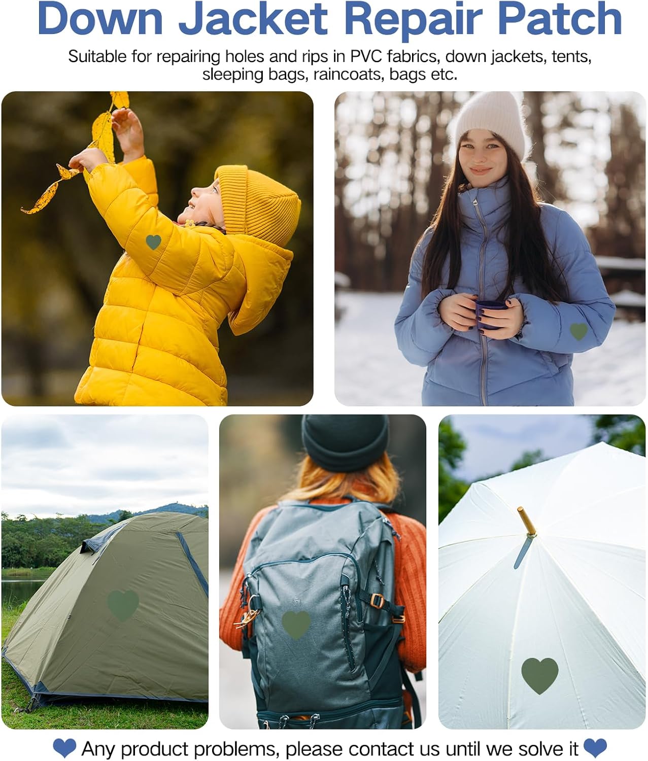 Skiennix 20Pcs Down Jacket Repair Patches - Waterproof Self-Adhesive Nylon Kit for Coats & Tents