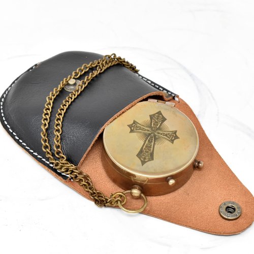 A S Handicrafts Engraved Compass, Confirmation Gift Ideas, Baptism Gifts Keepsake Compass Cross & Be Strong & Courageous, Confirmation Gift Ideas, Heavenly Gift Of Faith. Missionary, Birthday Gift,