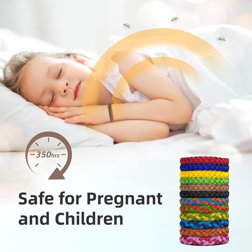 DEET-Free Mosquito Repellent Bracelets by [Brand Name] - Individually Wrapped PU Leather Wrist Bands (Pack of 24)