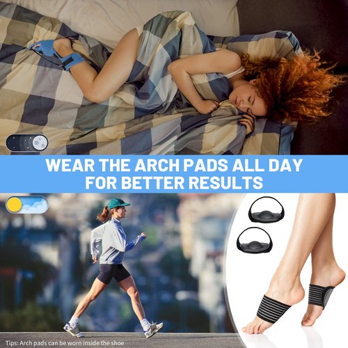 Acankn Plantar Fasciitis Night Splint: Adjustable Brace with Arch Support | Dorsal Night Splint for Women Men | Dual Effective Relief Achilles Tendonitis Foot Drop Heel Pain Black-Blue