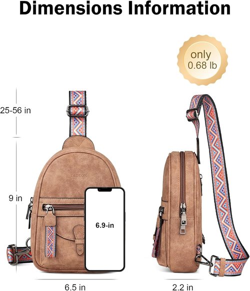 FADEON Mini Crossbody Sling Bag for Women - Stylish PU Leather Shoulder Purse in Compact Size