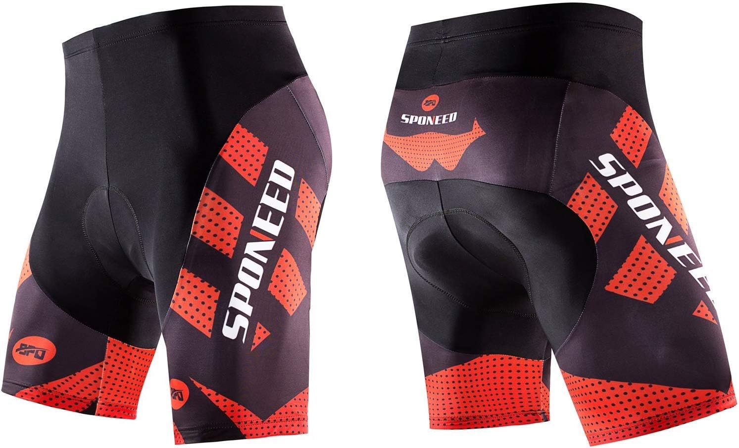Sponeed Men's Cycling Shorts - Padded Bicycle Riding Pants for Ultimate Comfort | Black, Size M