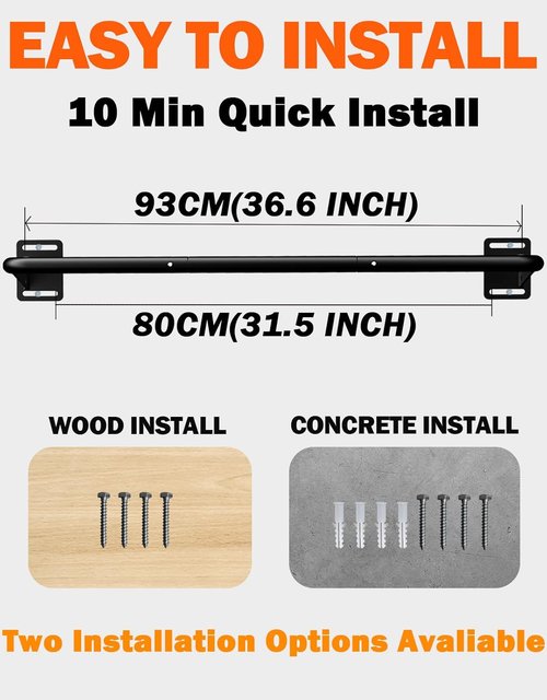 Fitarc Joist Mount Pull Up Bar - Heavy Duty Steel Chin Up Bar for Home Gym | Ceiling & Wall Mount