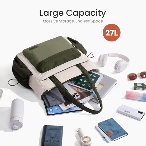 LOVEVOOK Tote Bag - Stylish Puffer Work Tote with Zipper & Compartments | Ideal for Nurses & Teachers