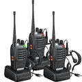 eSynic 3-Pack Rugged Walkie Talkies-3 Miles Long Range 16CH 2 Way Radios with VOX- Compact-1500mAh Rechargeable Battery-3 Headsets & LED Light-Rain-Resistant-Easy to Use for Job Site/Camping/Hiking