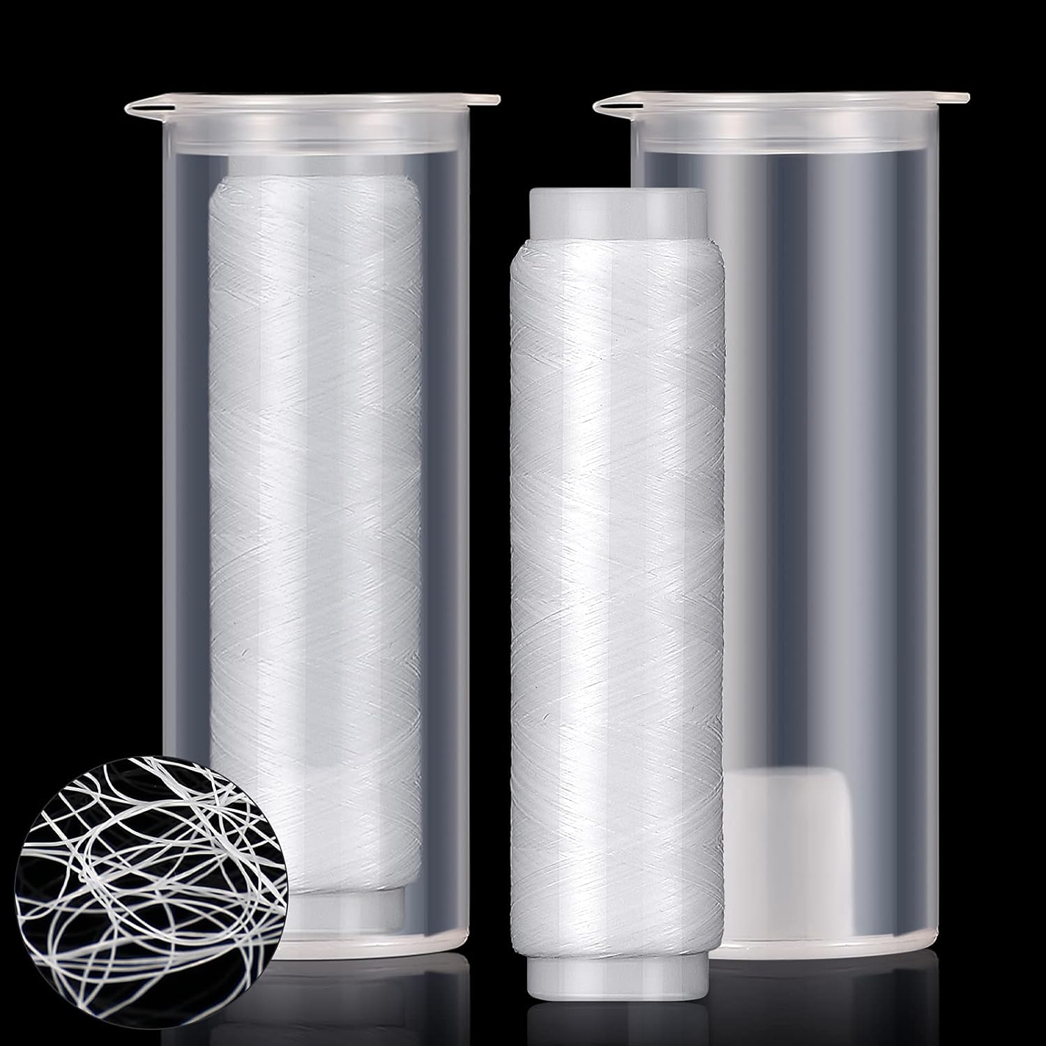 Skylety Fishing Line - Invisible Nylon Elastic Bait Thread, 0.2mm, 656 Feet, Clear Storage Case