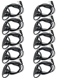 Retevis Case of 10, Walkie Talkies Earpiece with Mic 2 Pin D-Type Headset for H-777 RT22 RT21 RT86S, Compatible with Pxton, Baofeng BF-888S, Kenwood Walkie Talkies, Walkie Talkie Earpiece(10 Pack)