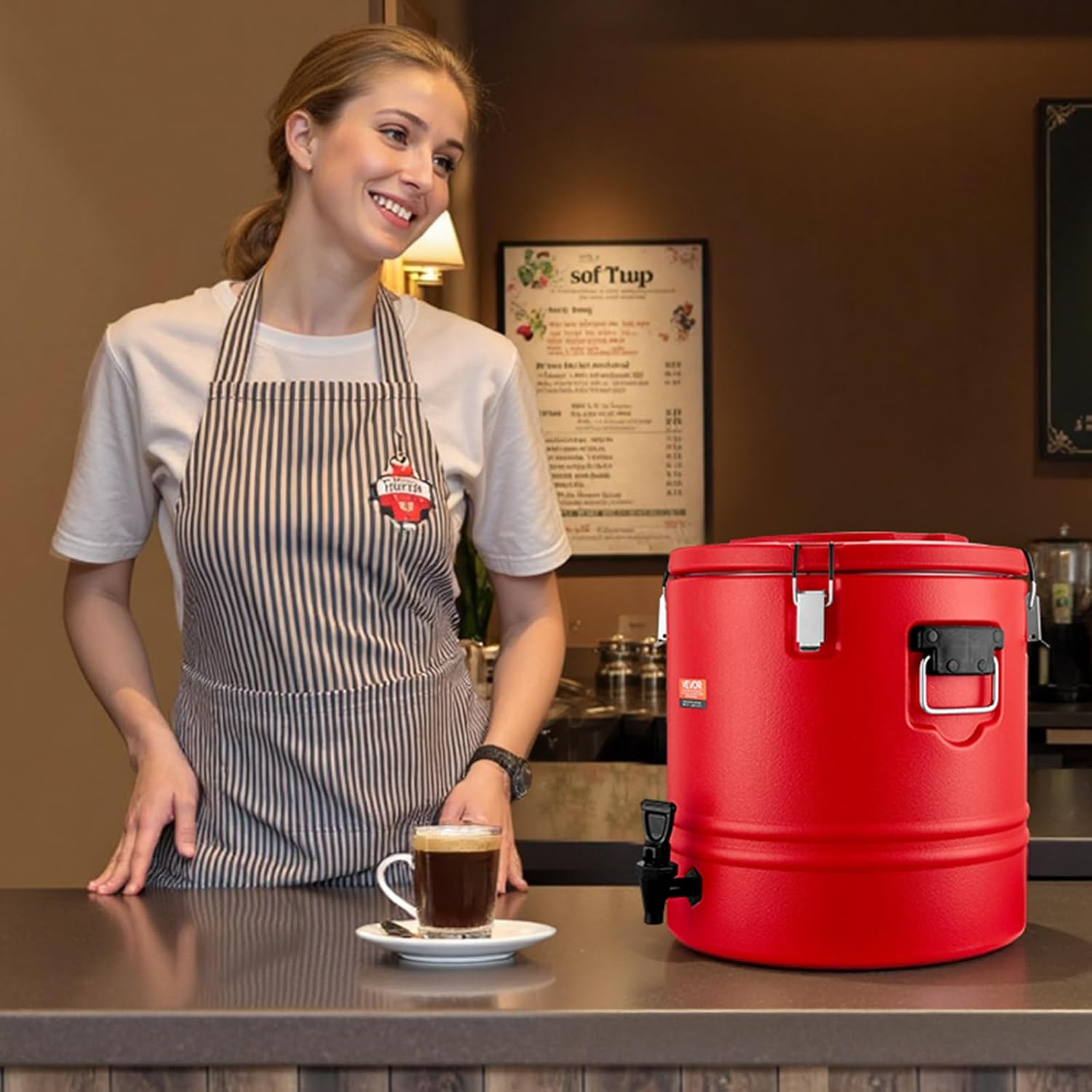 VEVOR Insulated Beverage Dispenser - 8 Gal Thermal Hot & Cold Drink Server with Spigot | Food-Grade 304 Stainless Steel