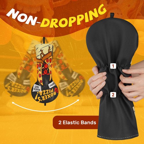 LZFAN Golf Club Head Cover Golf Head Cover Driver Headcover Fairway Wood Headcover Hybrid Club Head Cover Heavy Embroidered Pizza