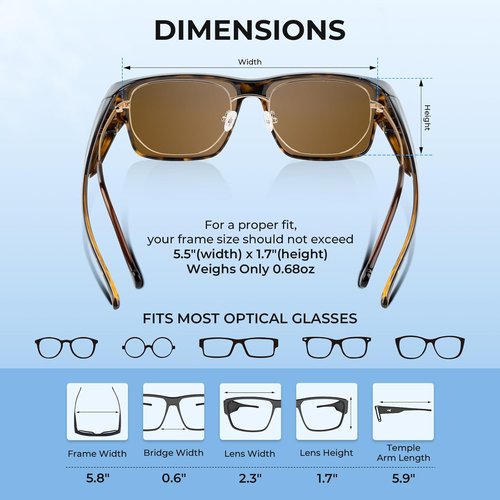 KastKing Molino Fit-Over Polarized Sunglasses,UV400 Protection Ultralight Wraparound Fishing Sports Sunglasses, TAC Lenses
