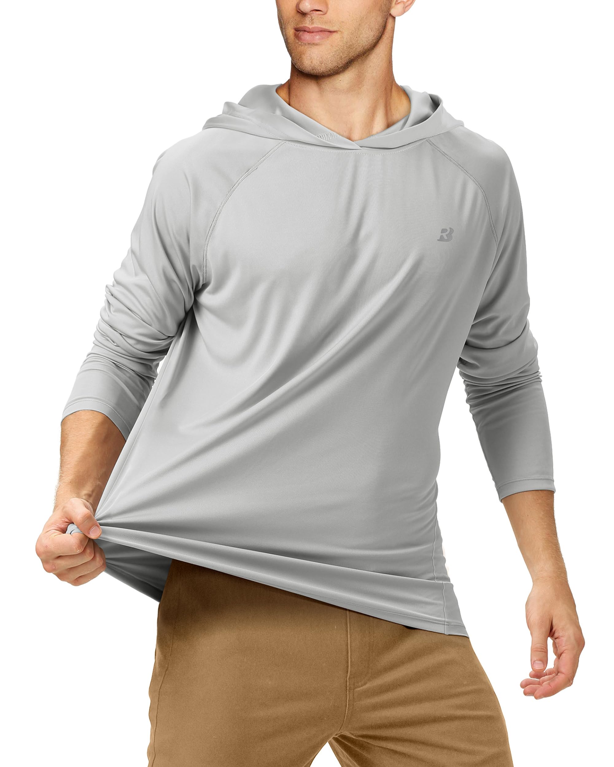 Roadbox UPF 50+ Fishing Shirts for Men Long Sleeve Sun Protection Lightweight Outdoor UV Hiking Shirts