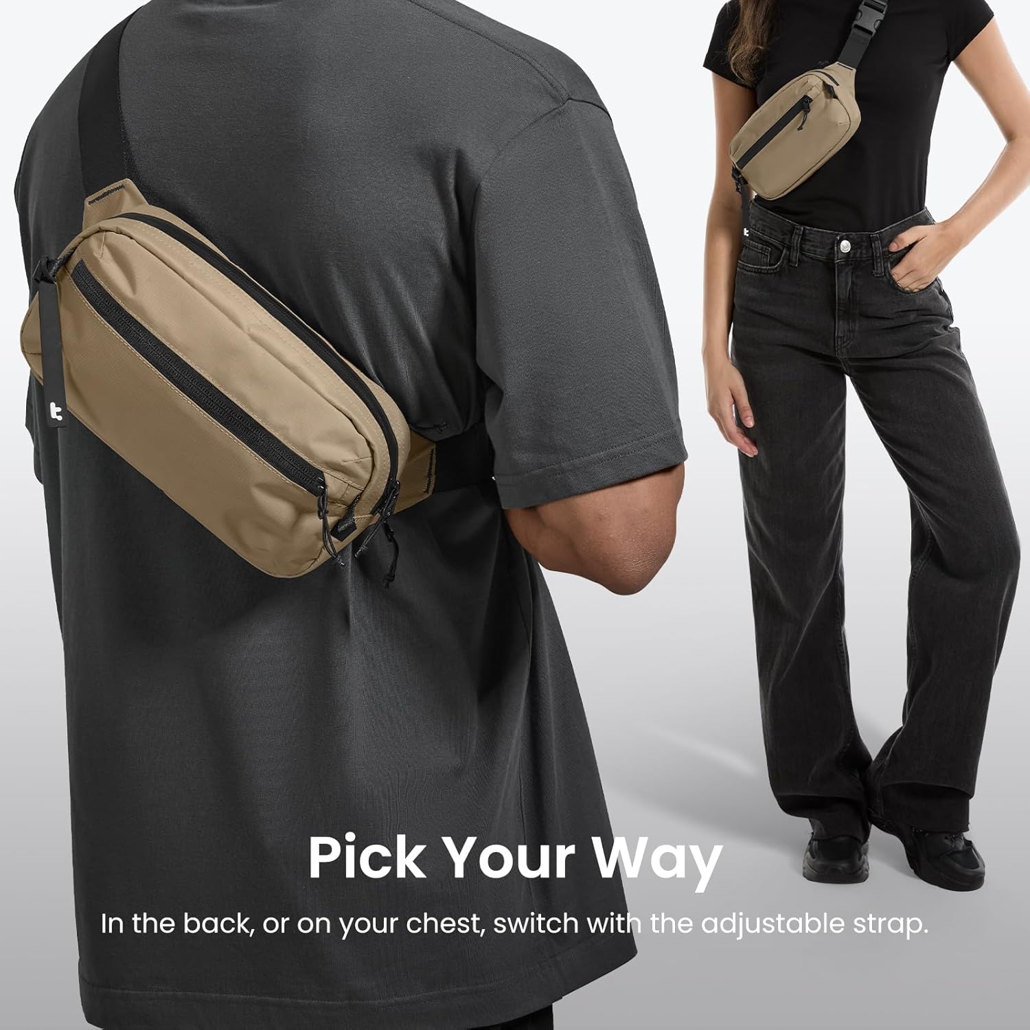 tomtoc Sling Bag - 3.5L RFID Blocking Crossbody Chest Pack | Water-Resistant Lightweight for Travel
