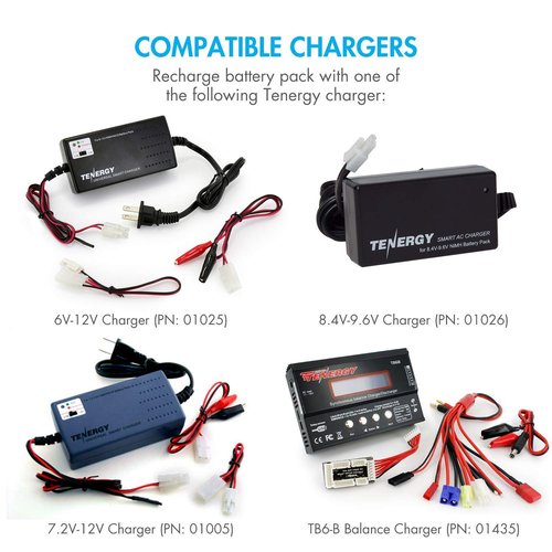 Tenergy 9.6V NiMH 1600mAh Rechargeable Butterfly Battery Pack with Mini Tamiya Connector for AEG