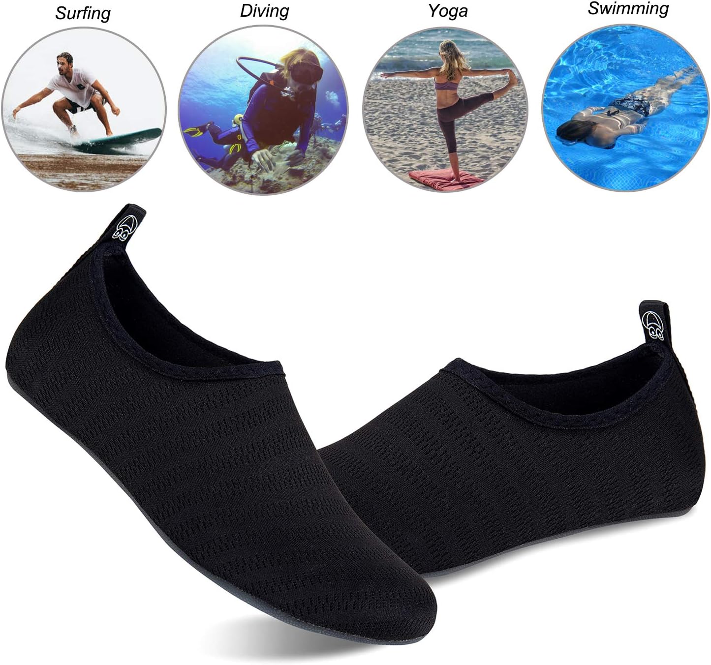 WateLves Water Shoes - Quick-Dry Aqua Socks for Beach, Swim & Surf | Unisex Translucent Soles