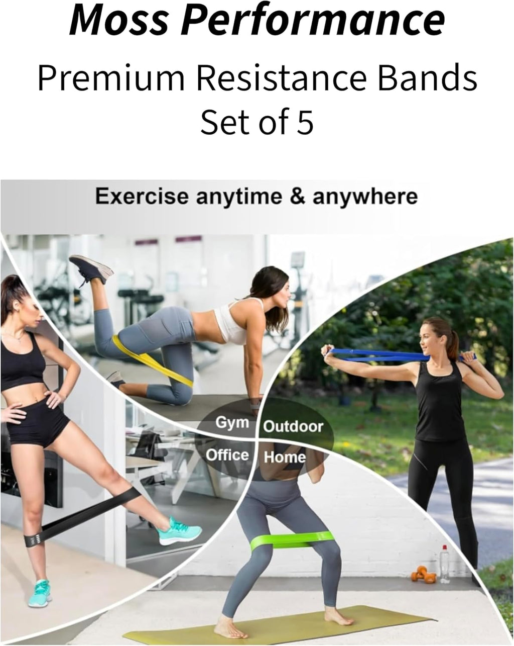 Premium Resistance Bands - Strong Latex Rubber Loop Bands for Strength Training & Home Workouts | Set of 5