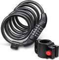 Fosmon Heavy-Duty Bike Lock Cable - 6 Feet Self-Coiling 5-Digit Resettable Combination Lock | Black