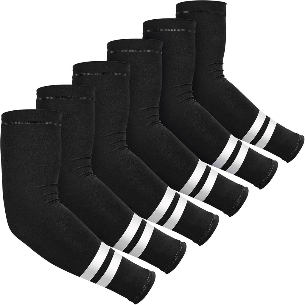 SATINIOR UV Sun Protection Arm Sleeves - Reflective Cooling Compression for Men & Women | 6 Pairs