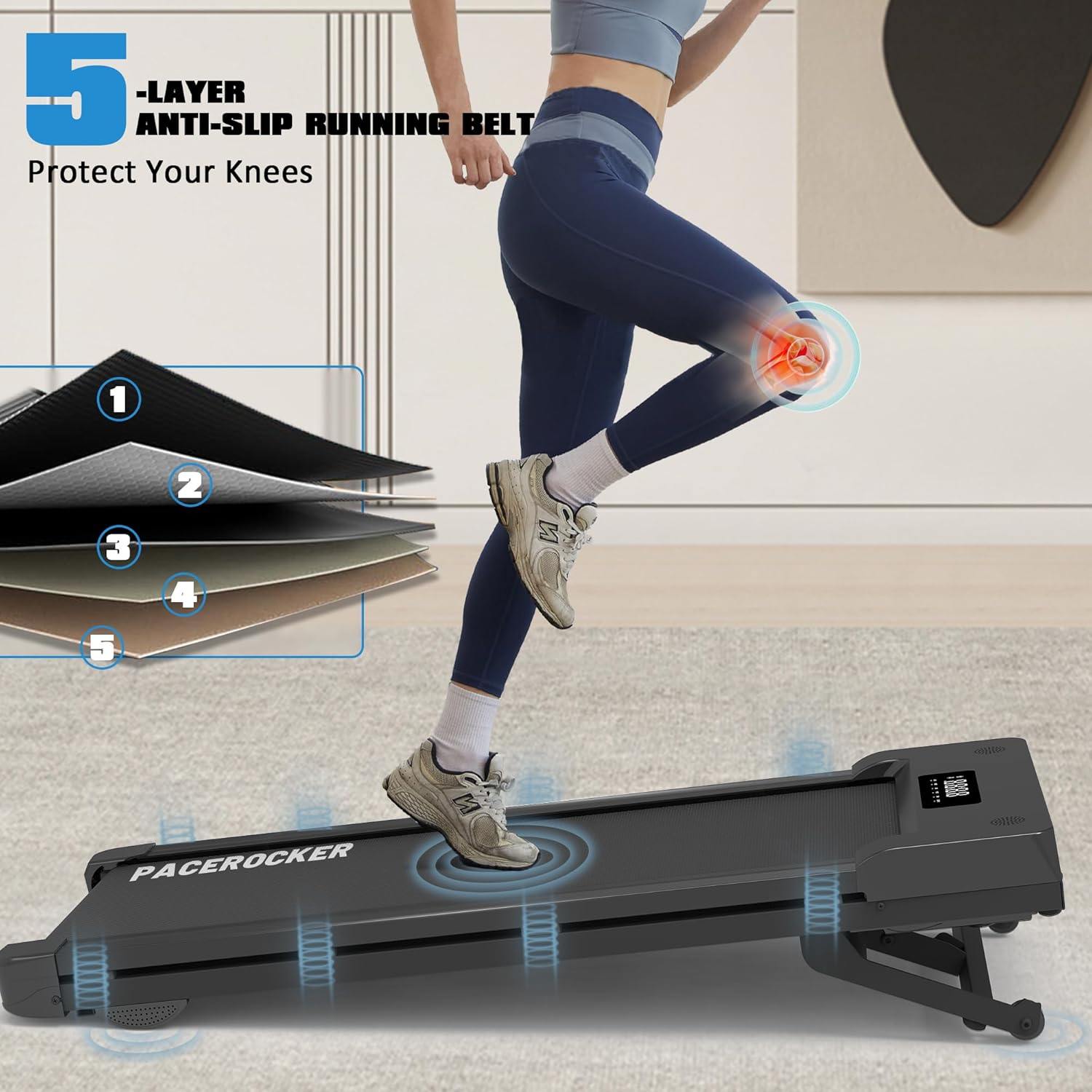 Walking Pad Treadmill - 12% Auto Incline, 450 lbs Capacity, Bluetooth Speaker | Under Desk, 5 MPH