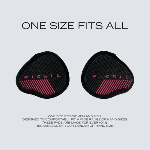 PICSIL - Fitness Grips Pads | Alternative to Gym Gloves | Strong Neoprene Grip for Weightlifting & Cross Training | Suitable for Men & Women | Design for Dumbbells and Pull Ups | One Size | Dirt