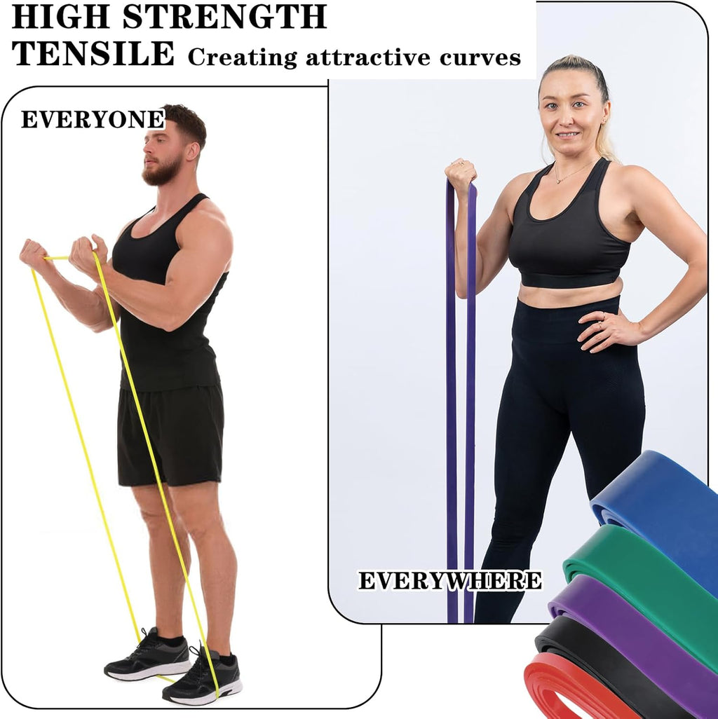 Skiennix Resistance Bands - 6 Pcs Set for Effective Workouts & Muscle Training | Ideal for Men & Women