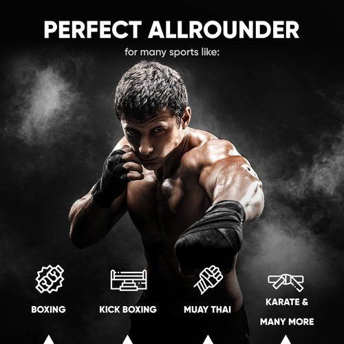 FIGHTR® Boxing Handwraps - 160-Inch Semi-Elastic Wraps with Thumb Loop for MMA & Martial Arts
