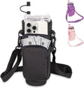 And Per Se Neoprene Water Bottle Carrier Bag - Crossbody Sling for Stanley 40oz Tumbler, Adjustable Strap & Phone Pocket (Black)