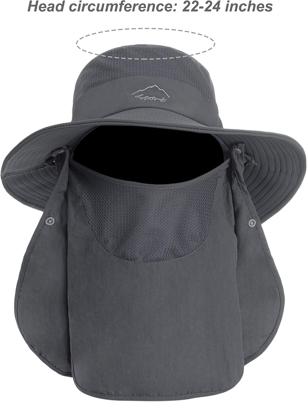 Skiennix Men's Sun Hat - Quick Dry UV Protection with Neck Flap | Wide Brim for Fishing & Hiking, UPF 50+