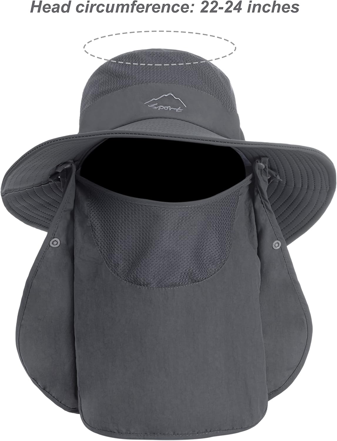 Skiennix Men's Sun Hat - Quick Dry UV Protection with Neck Flap | Wide Brim for Fishing & Hiking, UPF 50+